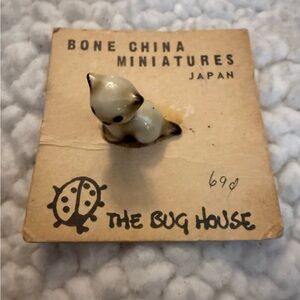 Bone China Miniature Cat Figurine